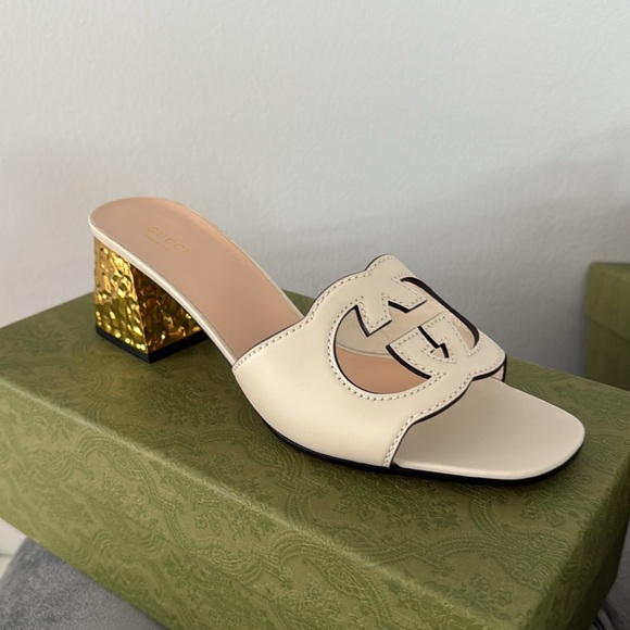 NEW Gucci Interlocking GG cutout heels 41 - Picture 1 of 4